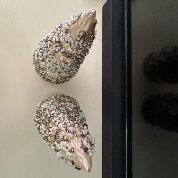 Holiday Antique Silver Mercury Glass Tree Bejeweled Pearls Beads Ornaments OoAK - Picture 2 of 6